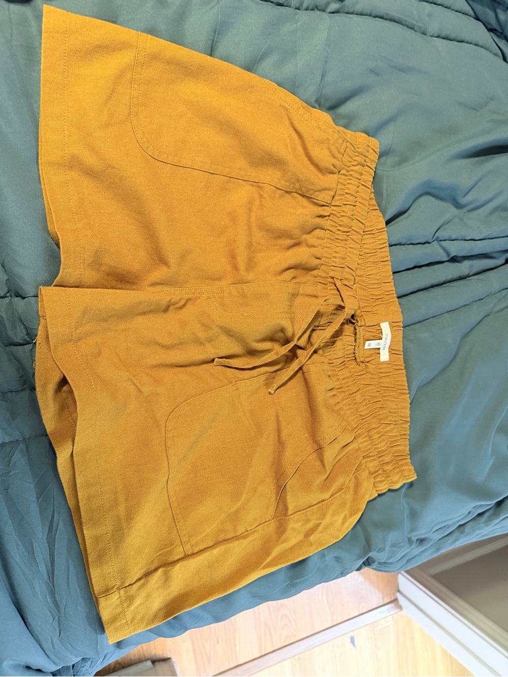Maurices Mustard Yellow Elastic-Waist Athletic Shorts